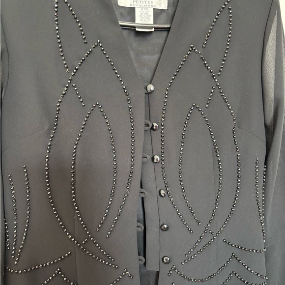 J R NITES VINTAGE Black Beaded Women's Blouse - Picture 4 of 6